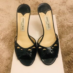 Jimmy Choo patent leather mules